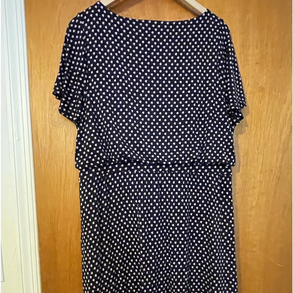 Black Loft Summer dress with cream  dots